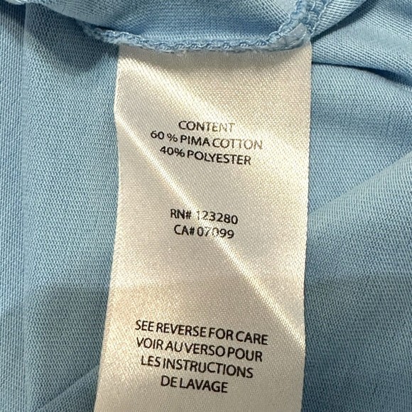 Travis Mathew Men's Size Med Light Blue Short Sleeve Golf Polo Shirt Pima Cotton - Picture 7 of 8